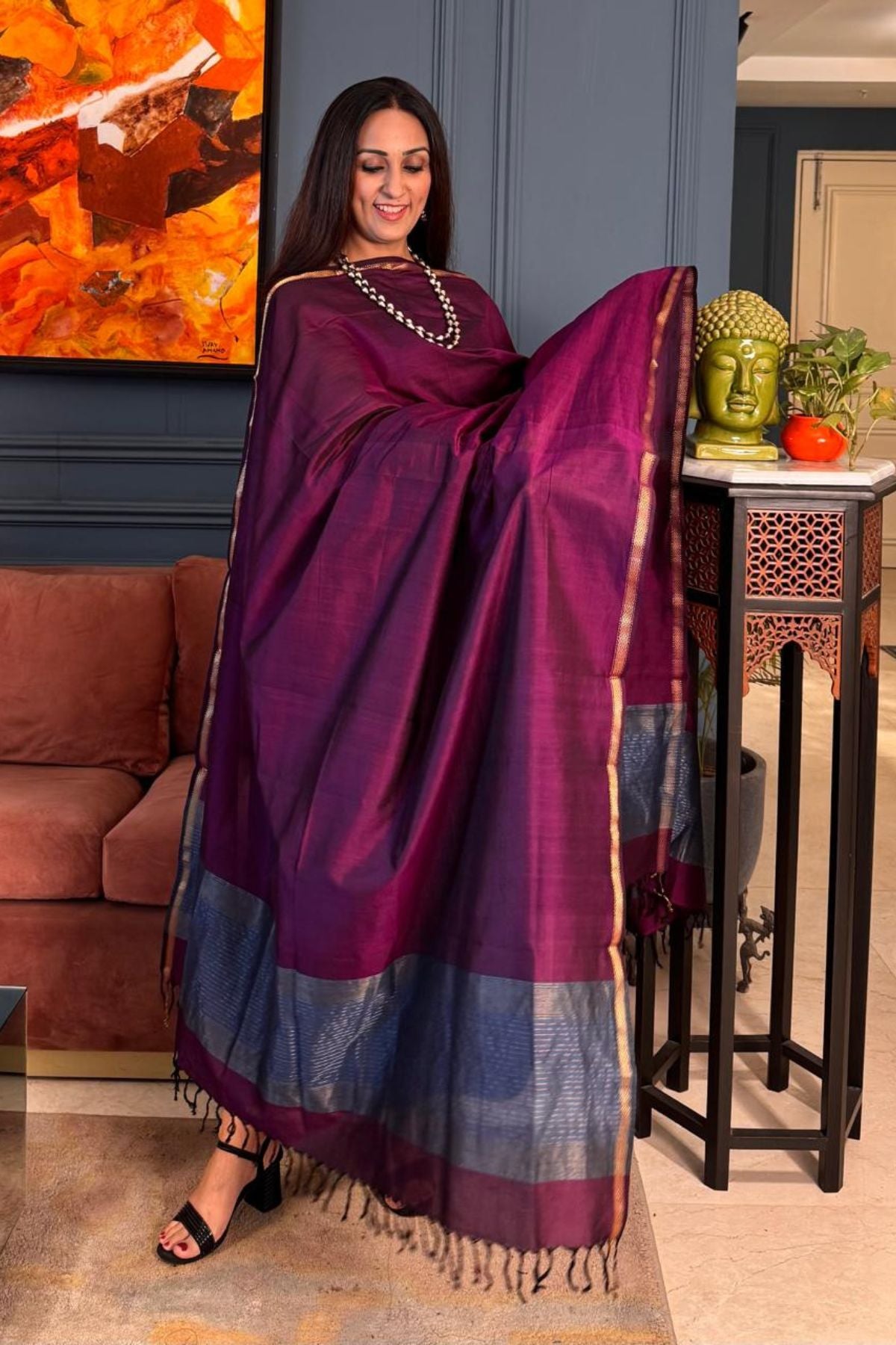 Handloom Maheshwari cotton kurta dupatta sets